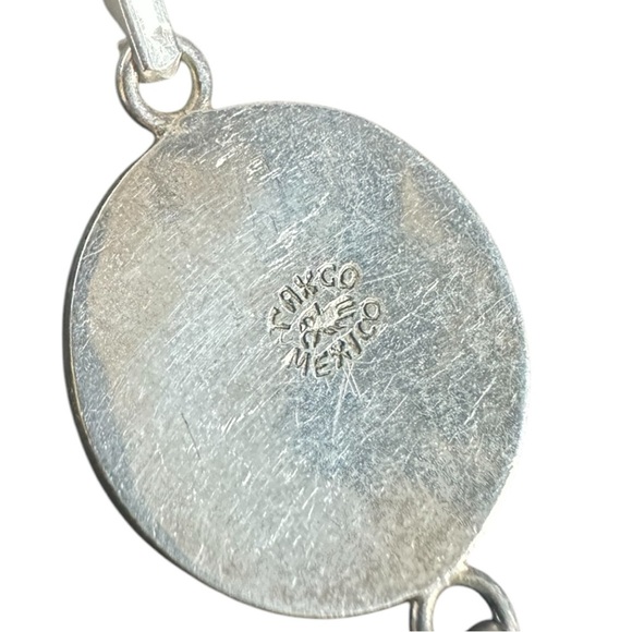 .925 Sterling Silver Taxco Bracelet – Aztec Calendar & Blue Lapis Inlay - Picture 7 of 8